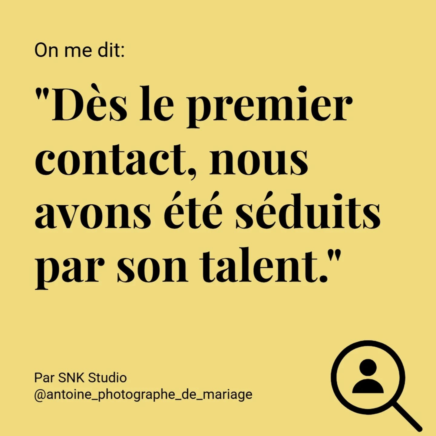 Le premier contact est primordial pour moi comme pour vous, je serais certainement le seul prestataire de la journée à vous suivre sur la journée complète. Il est essentiel que le courant passe bien!
#feeling #PhotographeMariage