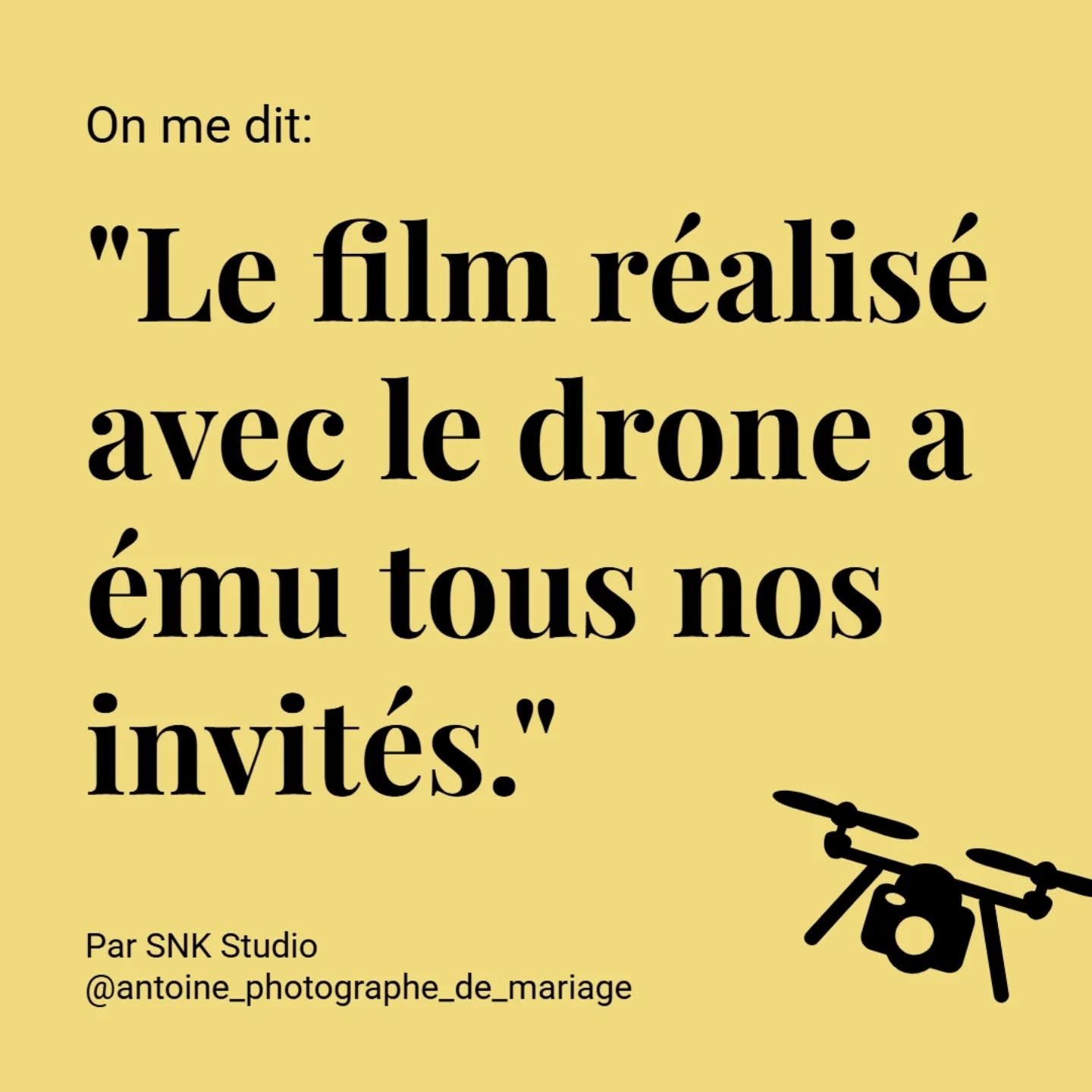 🎥 "Le film réalisé avec le drone a ému tous nos invités" 💬 ou quand les émotions prennent de la hauteur...

Quand les mariés me disent ça, je sais que j’ai rempli ma mission ❤️

Le film de mariage, c’est bien plus qu’une simple vidéo : c’est le souvenir vivant de votre journée, vu du ciel, capturant chaque instant, chaque sourire, chaque émotion partagée.

Grâce au drone, j’apporte une dimension cinématographique à votre histoire : la beauté des lieux, la magie de l’ambiance, et surtout… l’émotion brute que vous revivrez à chaque visionnage.
✨ Votre mariage mérite un film à la hauteur de ce que vous avez vécu.

Chez SNK Studio, je crée pour vous un souvenir unique — à la fois poétique et authentique.

🎬 Découvrez mes réalisations sur snkstudio.fr
#videomariage #dronewedding #filmdemariage #weddingvideographer #mariage2025 #dronevideo #souvenirsdemariage #snkstudio #weddingcinematography #emotionmariage